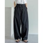 リエディ Re:EDIT ウエストドロストバレルレッグパンツ （ブラック）