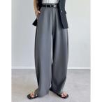 リエディ Re:EDIT 冷感ツイルバレルレッグパンツ （チャコールグレー）