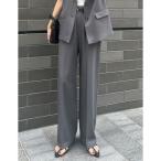 リエディ Re:EDIT 接触冷感ツイルストレートスラックス （チャコールグレー）