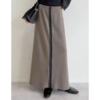 リエディ Re:EDIT ホックデザインニットナロースカート （モカ）