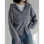 リエディ Re:EDIT ニットフーディカーディガン （チャコールグレー）