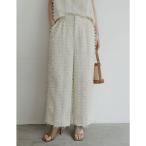 リエディ Re_EDIT [低身長/高身長サイズ有]フリンジストレートパンツ （アイボリー）