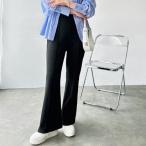 ji-laGeeRA центральный линия semi flair cut брюки ( черный )