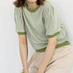 ジーラ GeeRA 前後2WAYギンガムチェックカーデ （グリーン）