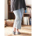 li J &s тянуть Re-J&amp;SUPURE [Kanna сотрудничество ] боковой гонки переключатель Denim flare pants ( sax )