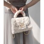 ショッピングモノグラム ランダ RANDA 2WAY モノグラムショルダーファーバッグ （IVORY）