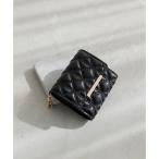 ランダ RANDA キルティング三つ折りミニウォレット (BLACK)