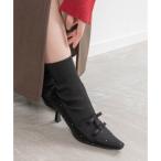 ランダ RANDA ミニリボンニットドッキングブーツ (BLACK)