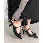 ランダ RANDA フラワーコサージュミュールパンプス (BLACK)