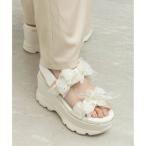 ランダ RANDA ☆シアーミニリボンウェッジスポーツサンダル （IVORY）