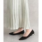 【ストレスフリー】ポインテッドトゥローヒールパンプス (BLACK)