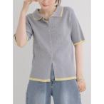 レトロガール RETRO GIRL 配色5分袖カーディガン （GRY0）