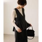 ロペピクニック ROPE' PICNIC レイヤード風ペプラムジャンパースカート （ブラック（01））