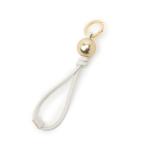 ショッピングキーリング ラシット russet レザーキーリング［メタルパーツ］(CEー1561) （White）