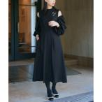  Louis ruebtikRUIRUE BOUTIQUE 2way рукав распределение цвета открытый плечо flair One-piece ( черный )