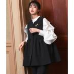 ショッピングフリル ルイルエブティック RUIRUE BOUTIQUE ペプラム ジレ ＆ フリル シャツ ＆ テーパードパンツ 3点セット ｜ セットアップ・オケージョ