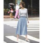 ルイルエブティック RUIRUE BOUTIQUE 洗えるシークレットゴムハイウエストＡライン美脚スカート （シャビーブルー）