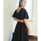 ルイルエブティック RUIRUE BOUTIQUE 【＋PLUS accessoriesシリーズ】ボリュームスリーブ フレアワンピースドレス(パールネ