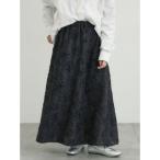 サマンサ モスモス Samansa Mos2 花柄テープ刺繍フレアスカート （オフホワイト）