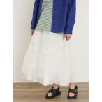 サマンサ モスモス Samansa Mos2 オーガンジー刺繍スカート （オフホワイト）