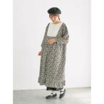 サマンサ モスモス Samansa Mos2 【WEB限定】胸元配色花柄ワンピース （チャコールグレー）
