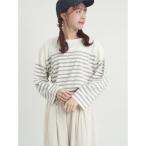 サマンサ モスモス Samansa Mos2 パネルボーダーバスクシャツ （グレー）