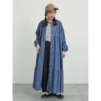 サマンサ モスモス Samansa Mos2 [オーガニックコットン]デニムティアードワンピース （ネイビー）