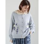 サマンサ モスモス Samansa Mos2 花柄ジャカードカーディガン （グレー）
