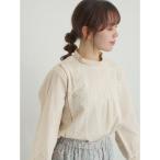 サマンサ モスモス Samansa Mos2 スタンドカラーレースブラウス （キナリ）