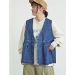 サマンサ モスモス Samansa Mos2 Vネックオーバーベスト （ブルー）