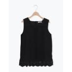 サマンサ モスモス Samansa Mos2 [接触冷感]スクエアネックレースノースリーブ （ブラック）