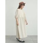 サマンサ モスモス Samansa Mos2 胸元レース貼りワンピース （キナリ）