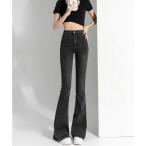 e acid - You SEU patch карман semi flare pants Denim брюки flare pants ножек длина эффект маленький видно джинсы Корея мода ( уголь )