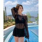 e acid - You SEU прозрачный tops имеется 3 позиций комплект купальный костюм пляж одежда плавание одежда бассейн выгоревший на солнце участок меры Корея мода SEU ( черный )