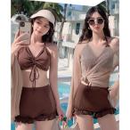 e acid - You SEU прозрачный tops имеется 3 позиций комплект купальный костюм пляж одежда плавание одежда бассейн выгоревший на солнце участок меры Корея мода SEU ( Brown )