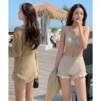 e acid - You SEU прозрачный tops имеется 3 позиций комплект купальный костюм пляж одежда плавание одежда бассейн выгоревший на солнце участок меры Корея мода SEU ( бежевый )