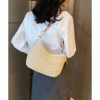 ショッピングストローバッグ セットアップセブン SETUP7 チェーンショルダーストローバッグ KNF （ホワイト）