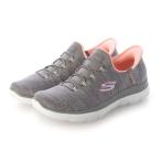 スケッチャーズ SKECHERS スケッチャーズ SKECHERS SUMMITS Gray Mesh/Coral Trim ハンズフリー スリップ