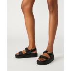 スティーブ マデン STEVE MADDEN ダブルベルトレザーサンダル （ブラ