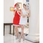 ティカ Tika ボリュームドットチュールワンショルフリルツイードタイトサンタコスプレドレス サンタコス 2点set【返品不可商品】（レッド）