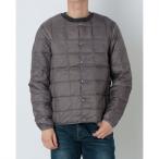 タイオン TAION インナーダウン ダウンジャケット ショート丈 チャコール クルーネックボタンダウンジャケット 防寒 シンプル taion-106