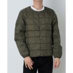 タイオン TAION インナーダウン ダウンジャケット ショート丈 チャコール クルーネックボタンダウンジャケット 防寒 シンプル taion-104