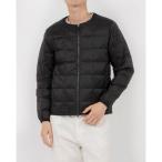 タイオン TAION インナーダウン・オフィシャル メンズ クルーネックWジップ インナー ダウンジャケット （ブラック）