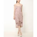 タダシショージ TADASHI SHOJI オフショルダー ハイロー 刺繍チュールドレス （ベージュ）