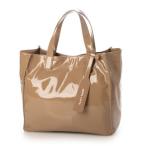 ショッピングエナメルバッグ スリーフォータイム Three Four Time ソフトエナメルショッパーBAG S （ベージュ）