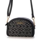 ショッピングHILFIGER トミー ヒルフィガー TOMMY HILFIGER モノグラム×ゴールドロゴ が品よく映える ミニバッグ （ネイビー）