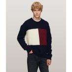 ショッピングHILFIGER トミー ヒルフィガー TOMMY HILFIGER ケーブルフラッグセーター （ネイビー）
