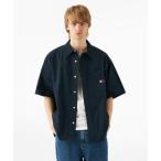 トミー ヒルフィガー TOMMY HILFIGER イージーポプリンショートスリーブオーバーシャツ (ネイビー)