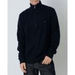 ショッピングHILFIGER トミー ヒルフィガー TOMMY HILFIGER ラムウールブレンドケーブルハーフジップセーター （ネイビー）