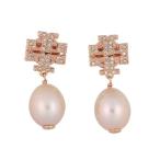 トリーバーチ TORY BURCH KIRA PAVE PEARL DROP EARRING (R Gold / Pearl)